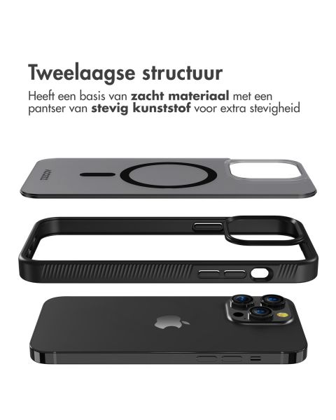 Accezz Rugged Frosted Backcover met MagSafe iPhone 14 Pro Max - Zwart / Schwarz / Black