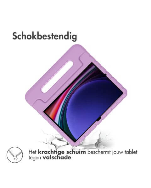 Accezz Kidsproof Backcover met handvat Samsung Galaxy Tab S9 / Tab S9 FE - Lila