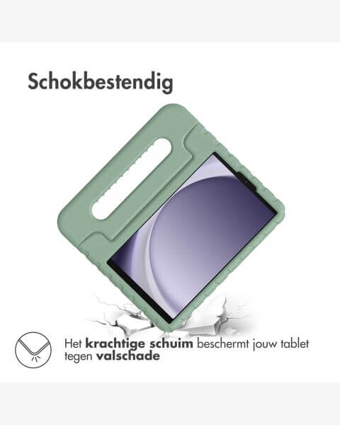 Accezz Kidsproof Backcover met handvat Samsung Galaxy Tab A9 - Olijfgroen / Grün  / Green