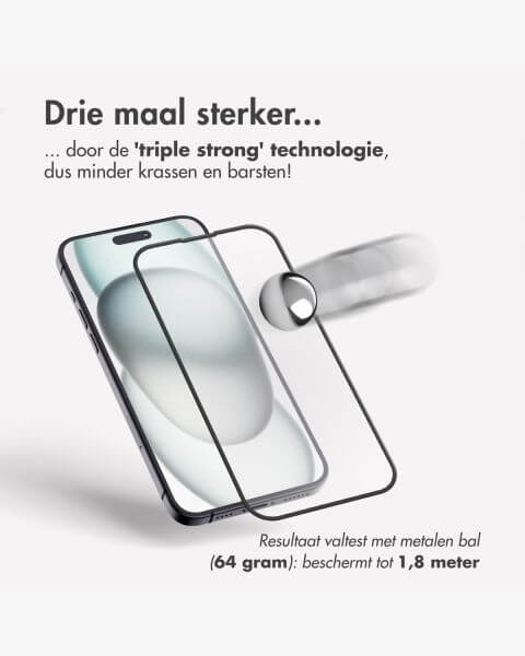 Accezz Triple Strong Full Cover Glas Screenprotector met applicator iPhone 15 Plus - Transparant / Transparent