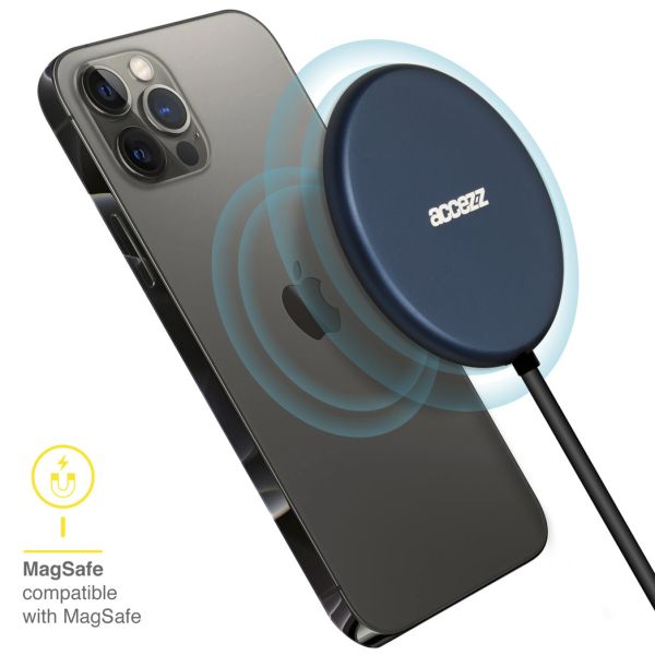 Accezz MagSafe Wireless Charger - MagSafe oplader met USB-C aansluiting - 15 Watt - Blauw / Blau / Blue