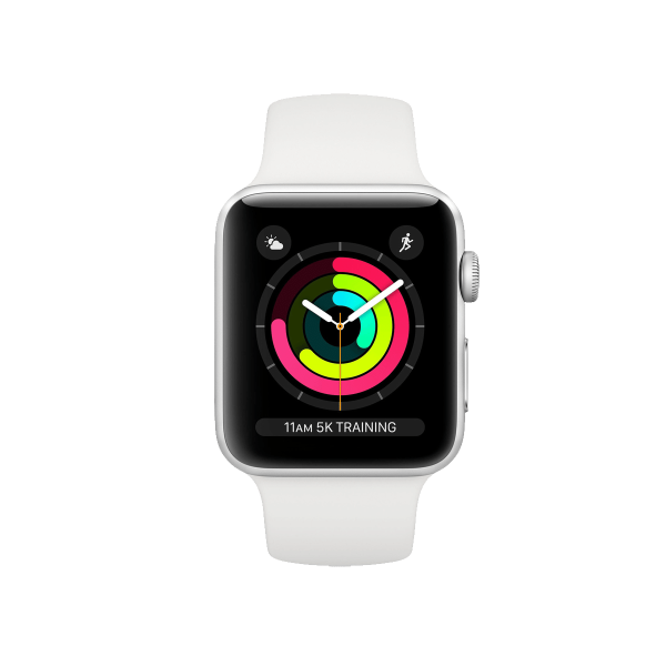 Apple Watch Series 3 | 38mm | Aluminium Case Zilver | Wit sportbandje | GPS | WiFi