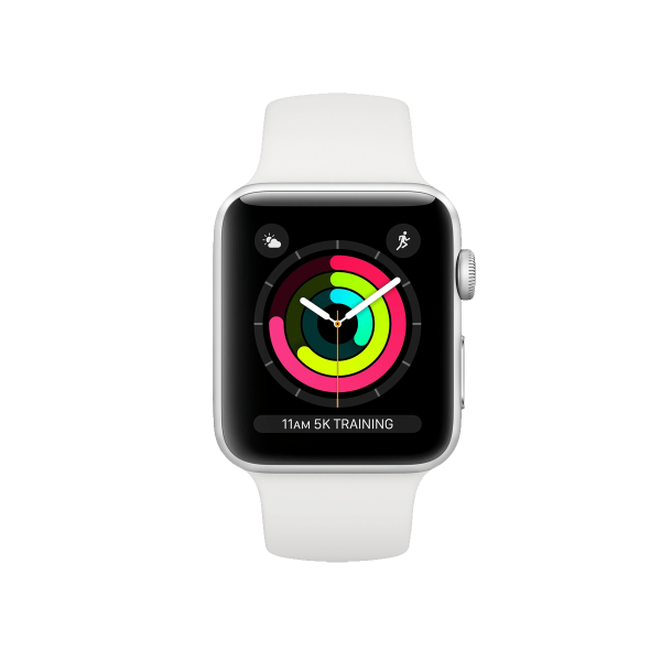 Apple Watch Series 3 | 38mm | Aluminium Case Zilver | Wit sportbandje | GPS | WiFi + 4G