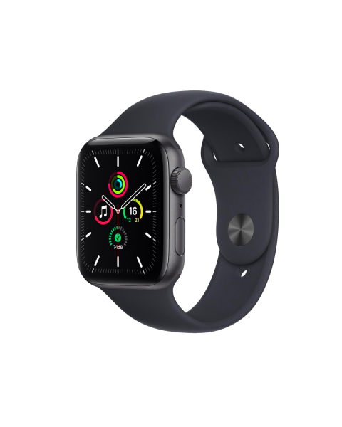 Refurbished Apple Watch Series SE | 44mm | Aluminium Case Spacegrijs | Zwart sportbandje | GPS | WiFi