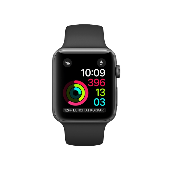 Apple Watch Series 2 | 38mm | Aluminium Case Spacegrijs | Zwart sportbandje | GPS | WiFi