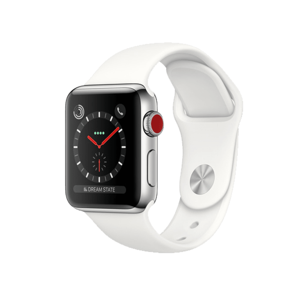 Apple Watch Series 3 | 38mm | Stainless Steel Case Zilver | Wit sportbandje | GPS | WiFi + 4G