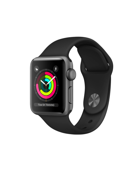 Refurbished Apple Watch Series 3 | 42mm | Aluminium Case Spacegrijs | Zwart sportbandje | GPS | WiFi