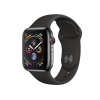 Apple Watch Series 4 | 40mm | Stainless Steel Case Zwart | Zwart sportbandje | GPS | WiFi + 4G