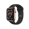 Apple Watch Series 4 | 44mm | Stainless Steel Case Goud | Zwart sportbandje | GPS | WiFi + 4G