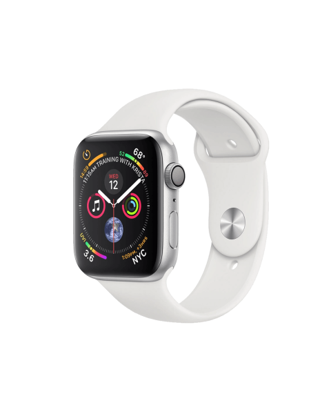 Refurbished Apple Watch Series 4 | 44mm | Aluminium Case Zilver | Wit sportbandje | GPS | WiFi + 4G