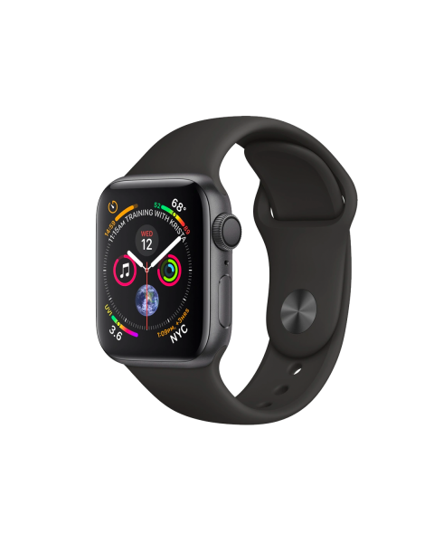 Refurbished Apple Watch Series 4 | 44mm | Aluminium Case Spacegrijs | Zwart sportbandje | GPS | WiFi + 4G