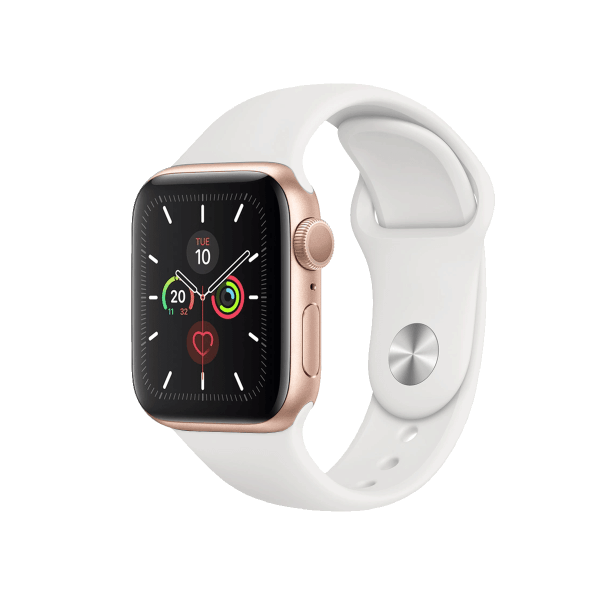 Apple Watch Series 5 | 40mm | Aluminium Case Goud | Wit sportbandje | GPS | WiFi + 4G