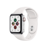 Apple Watch Series 5 | 40mm | Stainless Steel Case Zilver | Wit Sportbandje | GPS | WiFi + 4G