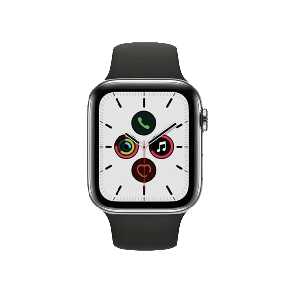 Apple Watch Series 5 | 40mm | Titanium Case Zilver | Zwart sportbandje | GPS | WiFi + 4G
