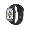 Apple Watch Series 5 | 40mm | Titanium Case Spacegrijs | Zwart sportbandje | GPS | WiFi + 4G