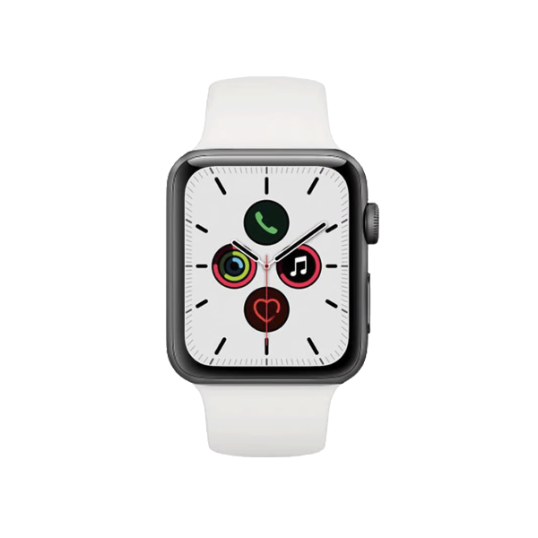 Apple Watch Series 5 | 44mm | Aluminium Case Spacegrijs | Wit sportbandje | GPS | WiFi + 4G