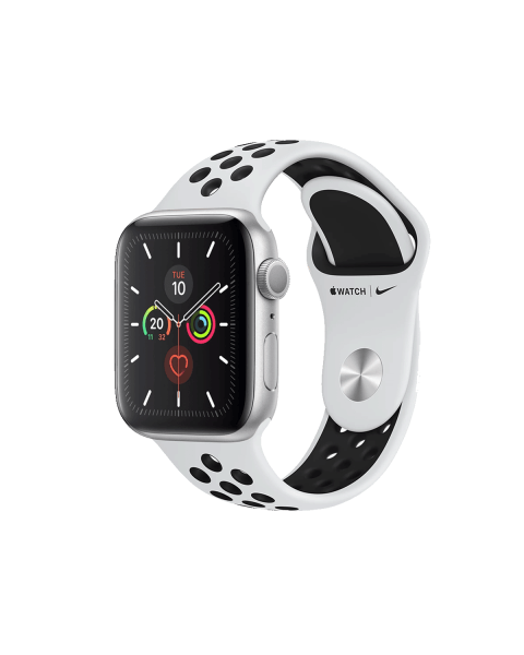 Apple Watch Series 5 | 44mm | Aluminium Case Zilver | Wit/Zwart Nike sportbandje | GPS | WiFi + 4G