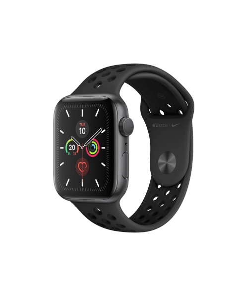 Refurbished Apple Watch Series 5 | 44mm | Aluminium Case Spacegrijs | Zwart Nike sportbandje | GPS | WiFi + 4G