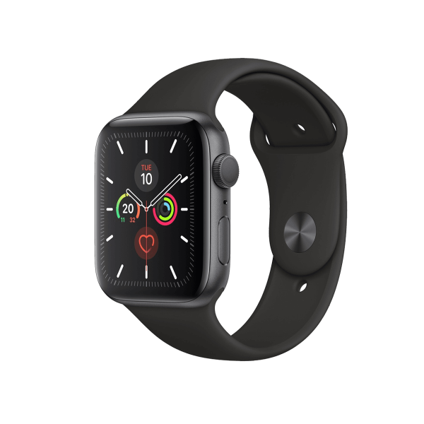 Apple Watch Series 5 | 44mm | Aluminium Case Spacegrijs | Zwart sportbandje | GPS | WiFi + 4G