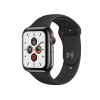 Apple Watch Series 5 | 44mm | Stainless Steel Case Zwart | Zwart sportbandje | GPS | WiFi + 4G