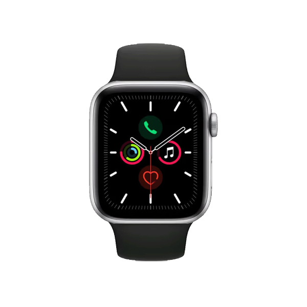 Apple Watch Series 5 | 44mm | Titanium Case Zilver | Zwart sportbandje | GPS | WiFi + 4G