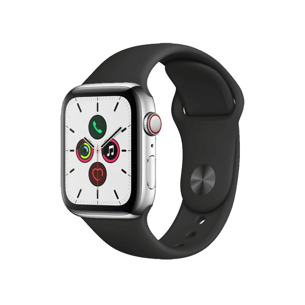 Apple Watch Series 5 | 44mm | Titanium Case Zilver | Zwart sportbandje | GPS | WiFi + 4G