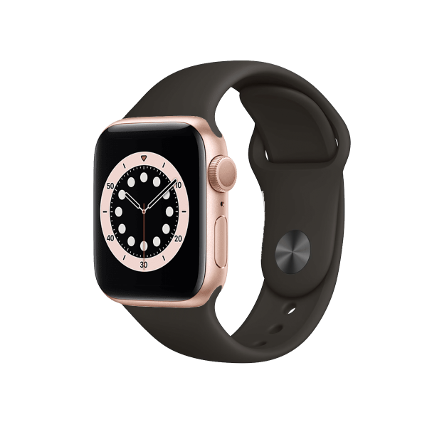 Apple Watch Series 6 | 40mm | Aluminium Case Goud | Zwart sportbandje | GPS | WiFi