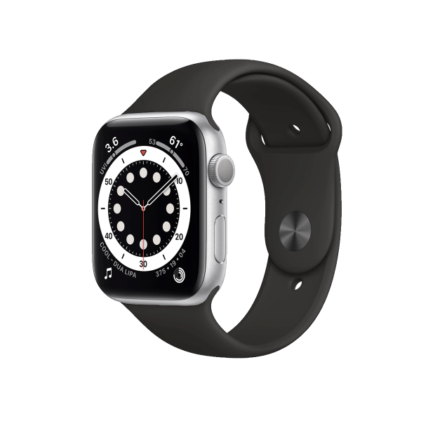 Apple Watch Series 6 | 40mm | Aluminium Case Zilver | Zwart sportbandje | GPS | WiFi + 4G