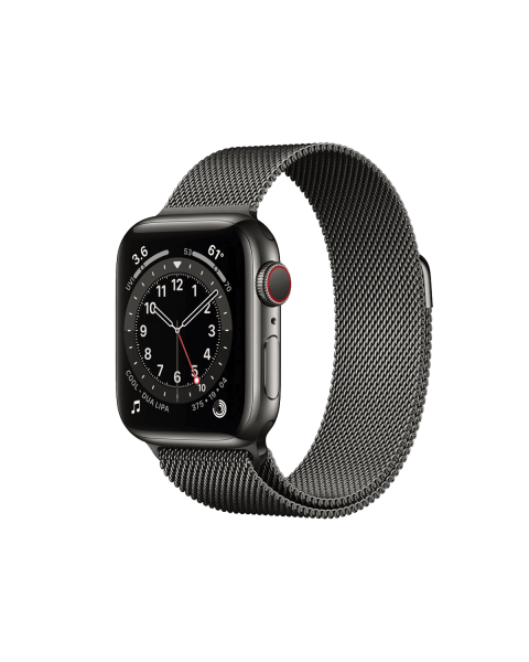 Apple Watch Series 6 | 40mm | Stainless Steel Case Grafiet | Grafiet Milanees bandje | GPS | WiFi + 4G