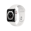 Apple Watch Series 6 | 40mm | Stainless Steel Case Zilver | Wit sportbandje | GPS | WiFi + 4G
