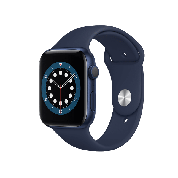 Apple Watch Series 6 | 44mm | Aluminium Case Blauw | Deep Navy sportbandje | GPS | WiFi + 4G