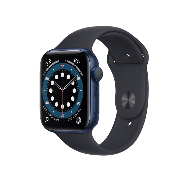 Apple Watch Series 6 | 44mm | Aluminium Case Blauw | Middernacht Blauw sportbandje | GPS | WiFi + 4G