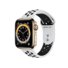 Apple Watch Series 6 | 44mm | Stainless Steel Case Goud | Wit Nike sportbandje | GPS | WiFi + 4G