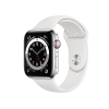 Apple Watch Series 6 | 44mm | Stainless Steel Case Zilver | Wit sportbandje | GPS | WiFi + 4G