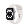 Apple Watch Series 6 | 44mm | Aluminium Case Zilver | Wit sportbandje | GPS | WiFi + 4G