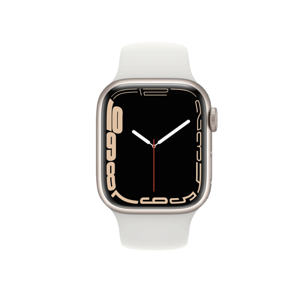 Apple Watch Series 7 | 41mm | Aluminium Case Sterrenlicht Wit | Wit sportbandje | GPS | WiFi + 4G
