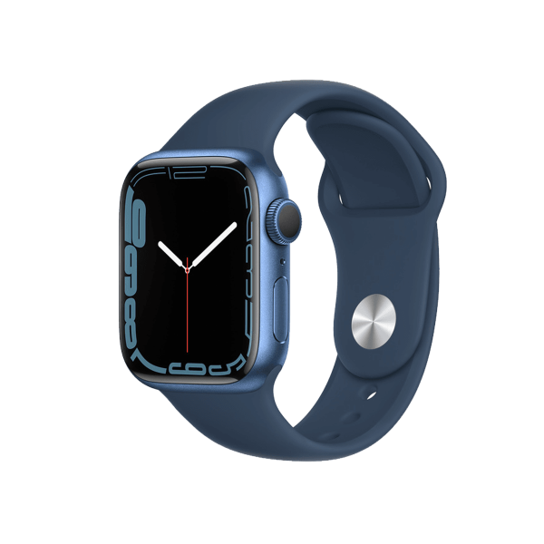 Apple Watch Series 7 | 41mm | Aluminium Case Blauw | Blauw sportbandje | GPS | WiFi + 4G