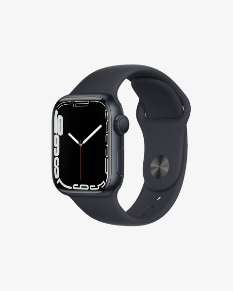 Apple Watch Series 7 | 41mm | Aluminium Case Middernacht Blauw | Blauw sportbandje | GPS | WiFi + 4G