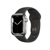 Apple Watch Series 7 | 41mm | Stainless Steel Case Zilver | Zwart sportbandje | GPS | WiFi + 4G