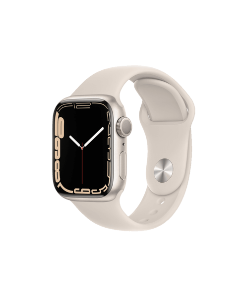 Refurbished Apple Watch Series 7 | 41mm | Aluminium Case Sterrenlicht Wit | Sterrenlicht Wit sportbandje | GPS | WiFi + 4G
