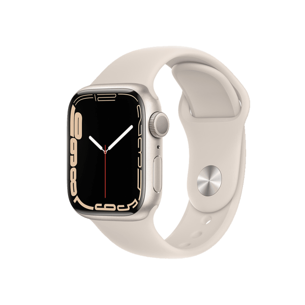 Apple Watch Series 7 | 41mm | Aluminium Case Sterrenlicht Wit | Sterrenlicht Wit sportbandje | GPS | WiFi