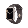 Apple Watch Series 7 | 45mm | Aluminium Case Sterrenlicht Wit | Bruin sportbandje | GPS | WiFi + 4G