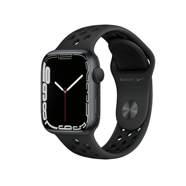 Apple Watch Series 7 | 45mm | Aluminium Case Middernacht Blauw | Zwart Nike sportbandje | GPS | WiFi + 4G
