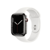 Apple Watch Series 7 | 45mm | Stainless Steel Case Grafiet | Wit sportbandje | GPS | WiFi + 4G