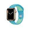 Apple Watch Series 7 | 45mm | Titanium Case Goud | Chloorblauw/Groen Glow Nike sportbandje | GPS | WiFi + 4G