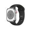 Apple Watch Series 8 | 41mm | Stainless Steel Case Zilver | Zwart sportbandje | GPS | WiFi + 4G