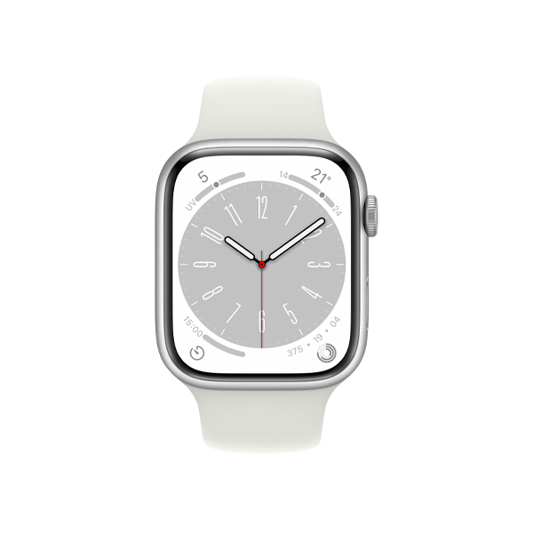 Apple Watch Series 8 | 41mm | Aluminium Case Zilver | Wit sportbandje | GPS | WiFi