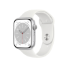 Apple Watch Series 8 | 45mm | Aluminium Case Zilver | Wit sportbandje | GPS | WiFi + 4G