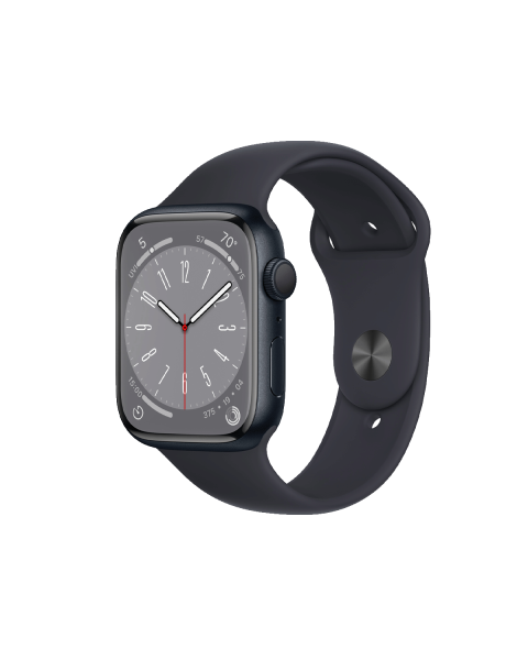 Apple Watch Series 8 | 45mm | Aluminium Case Middernacht Blauw | Middernacht Blauw sportbandje | GPS | WiFi