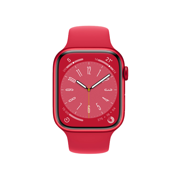 Apple Watch Series 8 | 45mm | Aluminium Case Rood | Rood sportbandje | GPS | WiFi